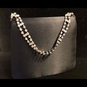 Clutch - with rhinestone short handle